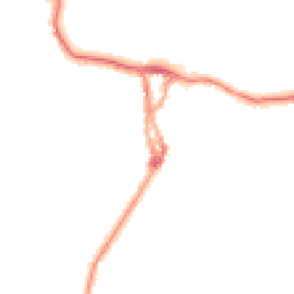 Night-time road noise heatmap for LA23 1DX
