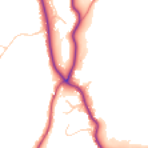 Daytime road noise heatmap for LA23 1EW