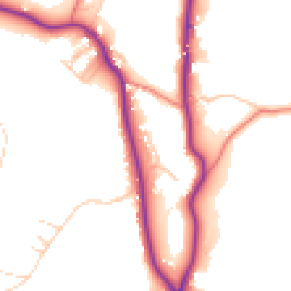 Daytime road noise heatmap for LA23 1HG