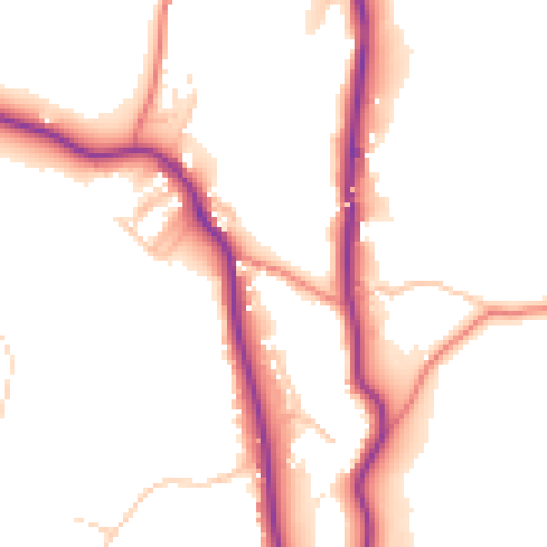 Daytime road noise heatmap for LA23 1HJ