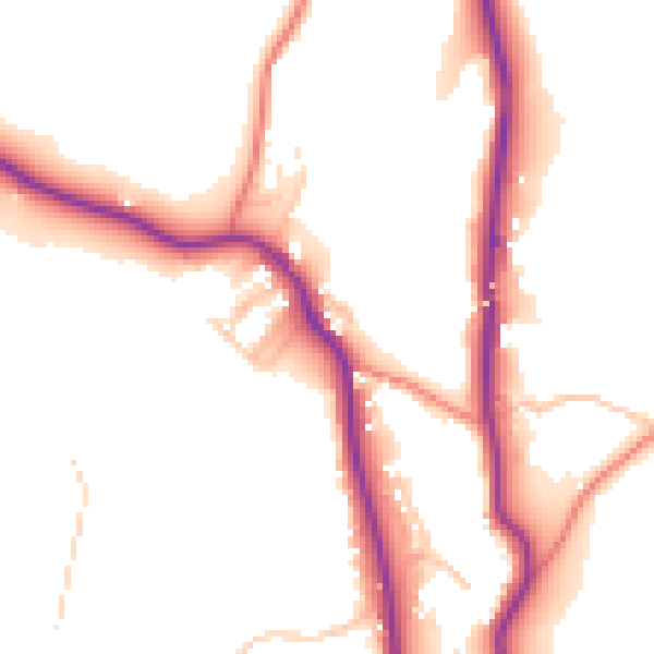 Daytime road noise heatmap for LA23 1HL