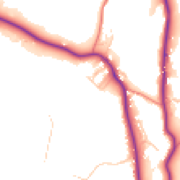 Daytime road noise heatmap for LA23 1HP