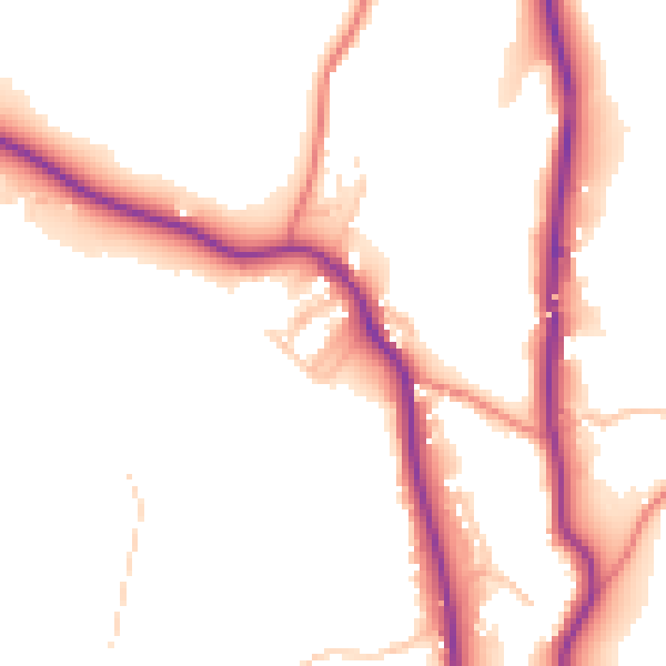 Daytime road noise heatmap for LA23 1HX