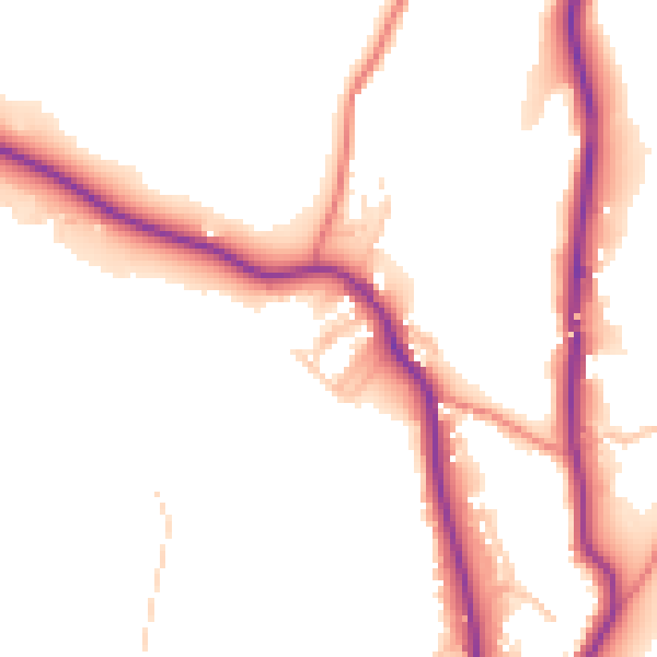 Daytime road noise heatmap for LA23 1JD