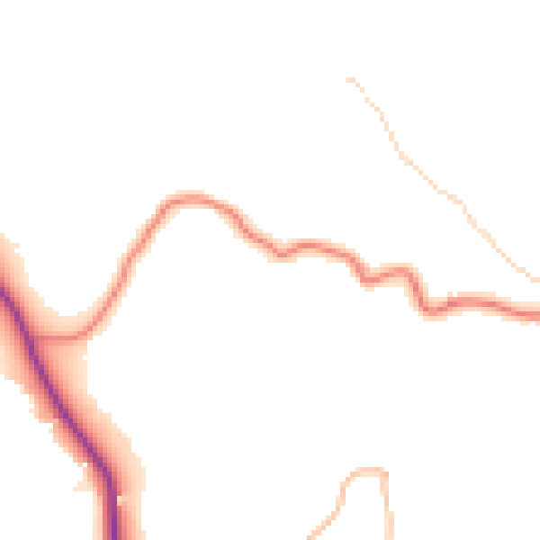 Daytime road noise heatmap for LA23 1NB