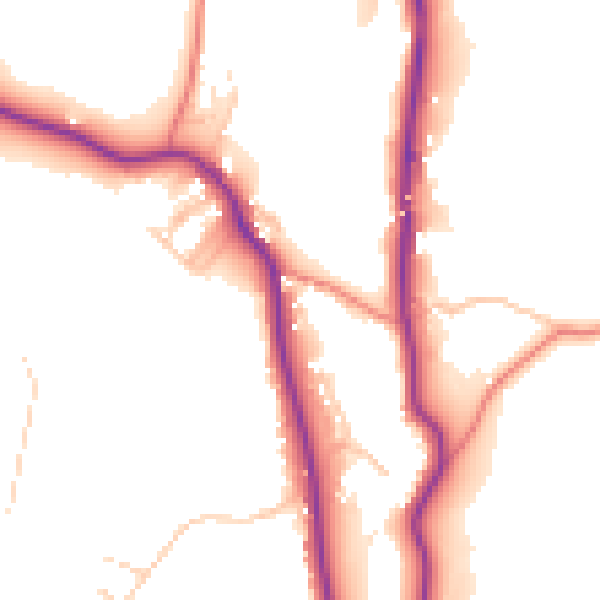 Daytime road noise heatmap for LA23 1PE