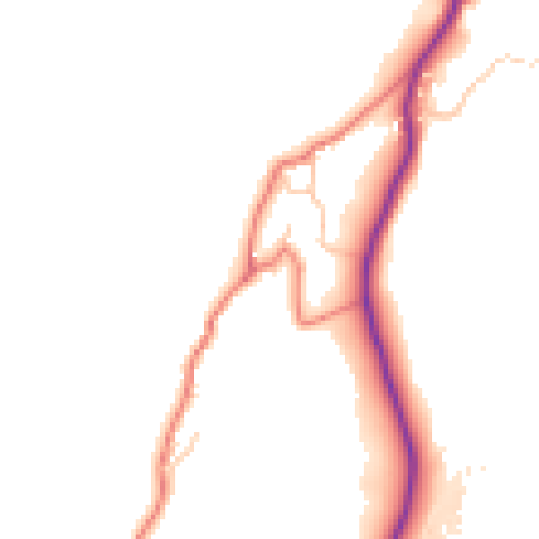 Daytime road noise heatmap for LA23 1PL