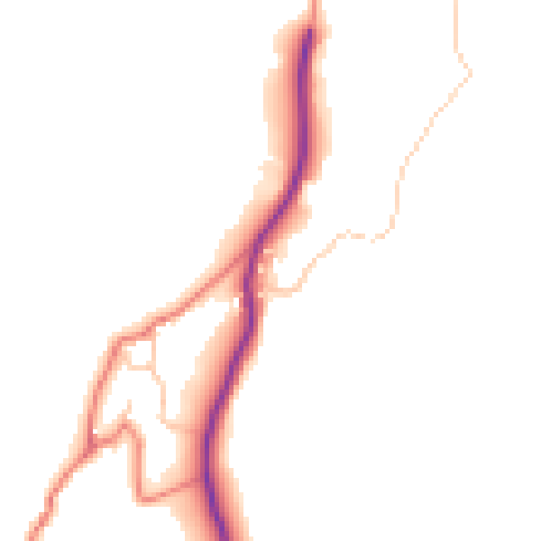 Daytime road noise heatmap for LA23 1PP