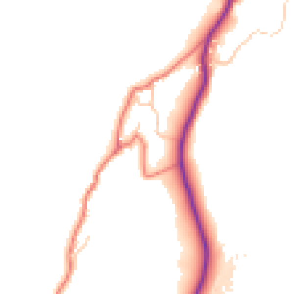Daytime road noise heatmap for LA23 1QD