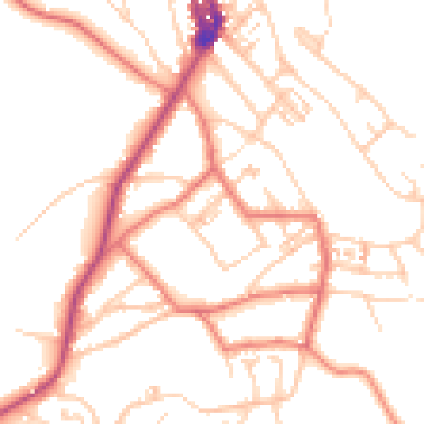 Daytime road noise heatmap for LA23 2AY