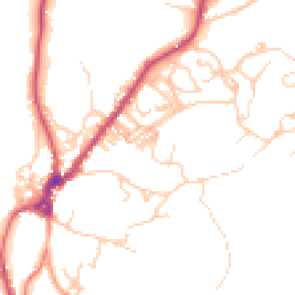 Daytime road noise heatmap for LA23 2BF