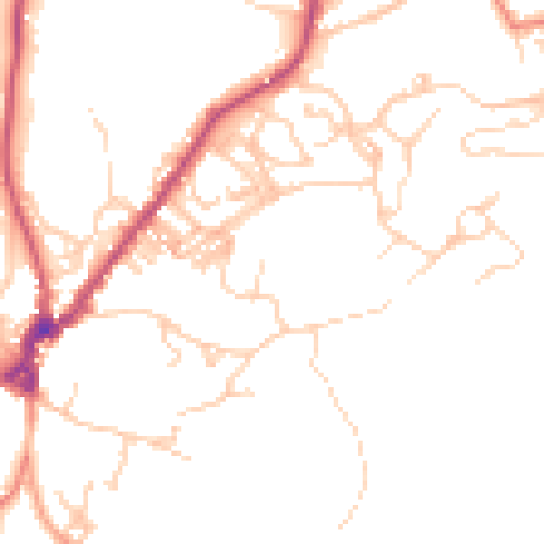 Daytime road noise heatmap for LA23 2HU