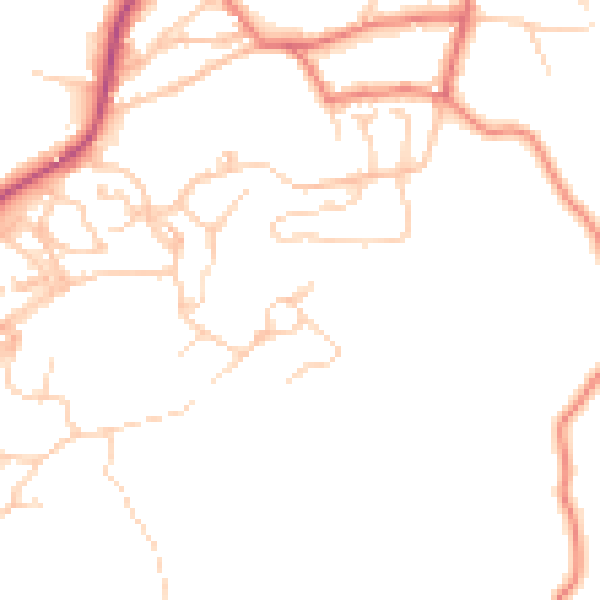 Daytime road noise heatmap for LA23 2HX