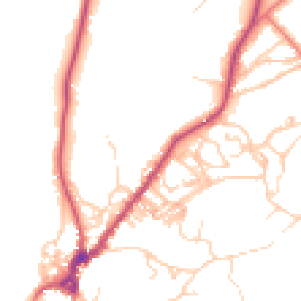 Daytime road noise heatmap for LA23 2JF
