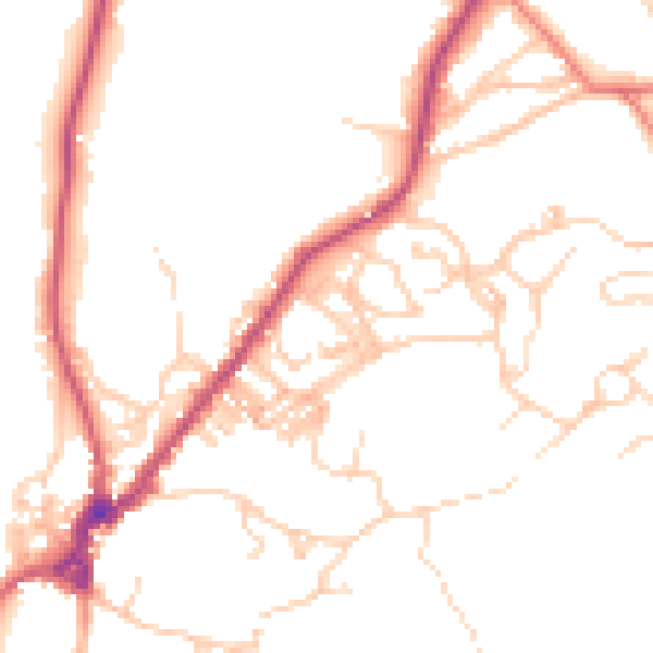 Daytime road noise heatmap for LA23 2JG
