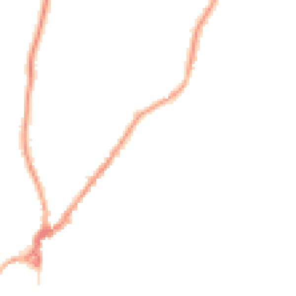 Night-time road noise heatmap for LA23 2JG