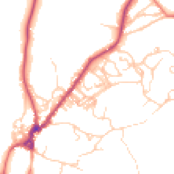 Daytime road noise heatmap for LA23 2JN