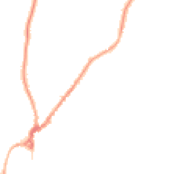 Night-time road noise heatmap for LA23 2JN