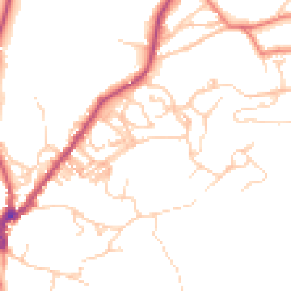 Daytime road noise heatmap for LA23 2JT