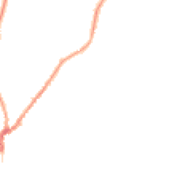 Night-time road noise heatmap for LA23 2JT