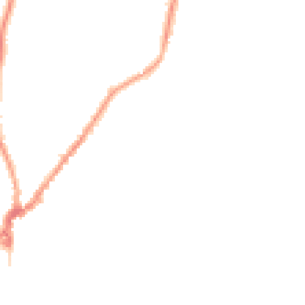 Night-time road noise heatmap for LA23 2JU