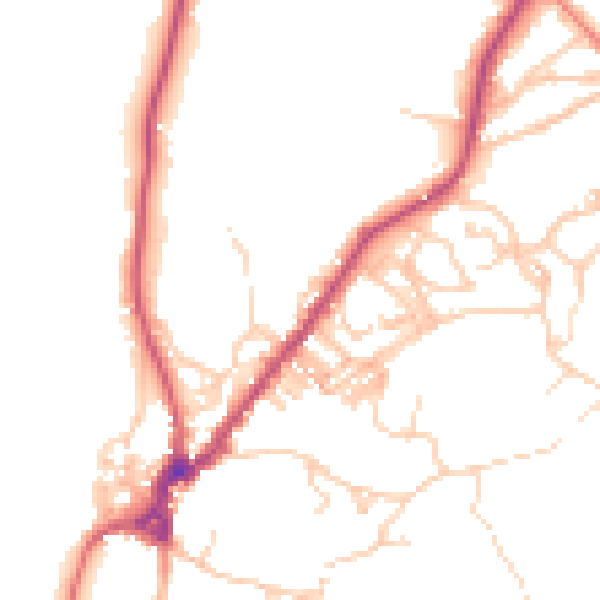 Daytime road noise heatmap for LA23 2JW