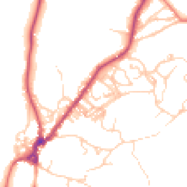 Daytime road noise heatmap for LA23 2JY