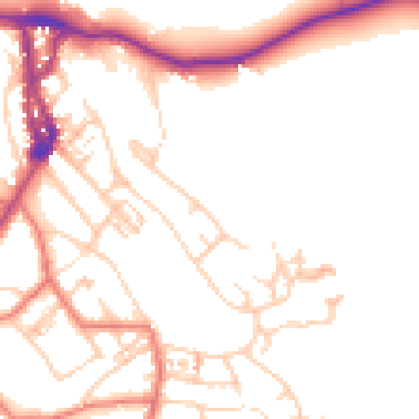 Daytime road noise heatmap for LA23 2LH