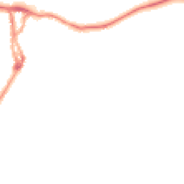 Night-time road noise heatmap for LA23 2LH