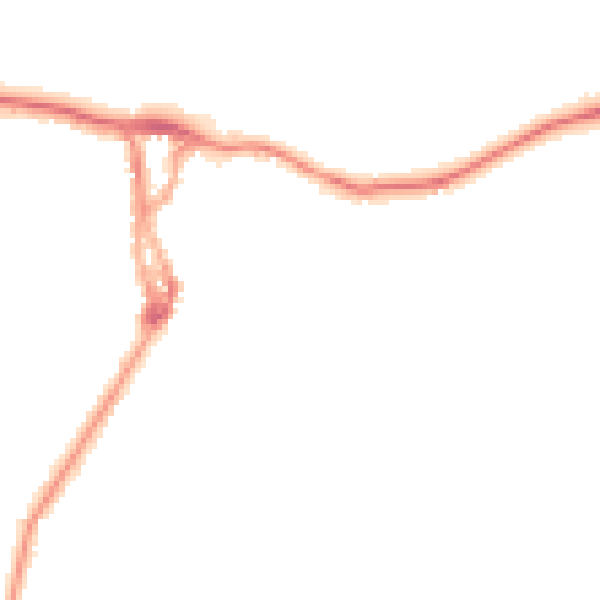 Night-time road noise heatmap for LA23 2LQ