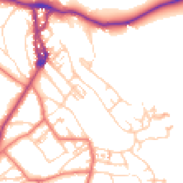 Daytime road noise heatmap for LA23 2LS