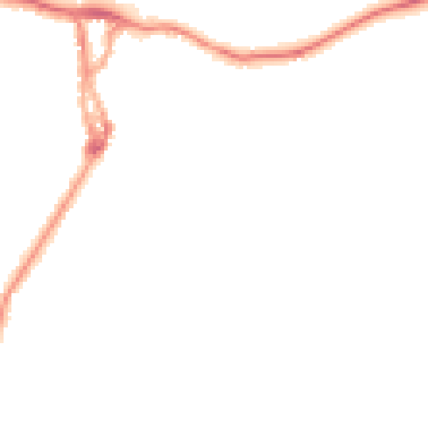Night-time road noise heatmap for LA23 2LS