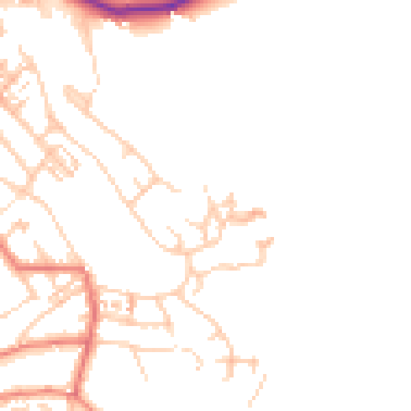 Daytime road noise heatmap for LA23 2LW
