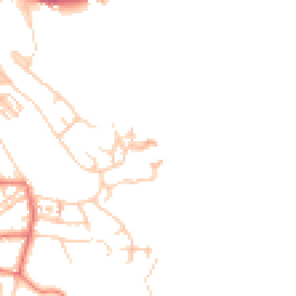 Daytime road noise heatmap for LA23 2LZ