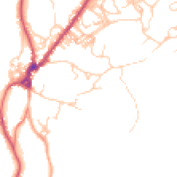 Daytime road noise heatmap for LA23 3AB