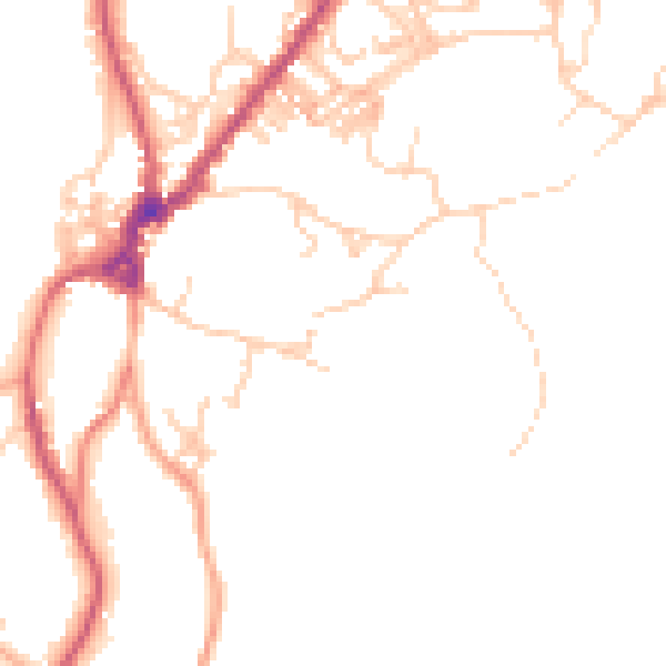 Daytime road noise heatmap for LA23 3AD