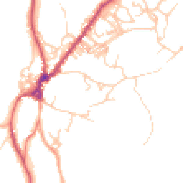 Daytime road noise heatmap for LA23 3AZ