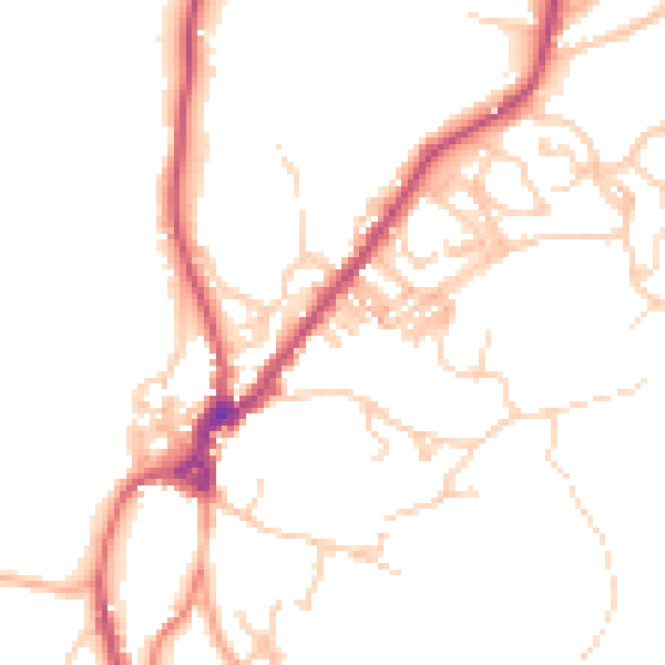 Daytime road noise heatmap for LA23 3BL