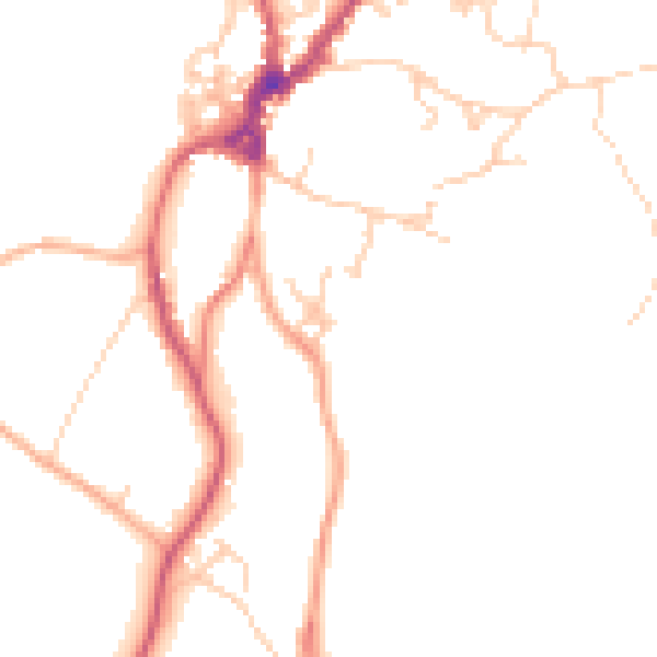 Daytime road noise heatmap for LA23 3EH