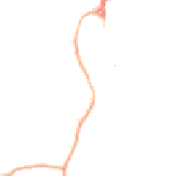 Night-time road noise heatmap for LA23 3ET