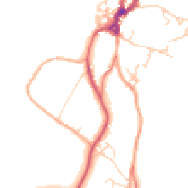 Daytime road noise heatmap for LA23 3EU