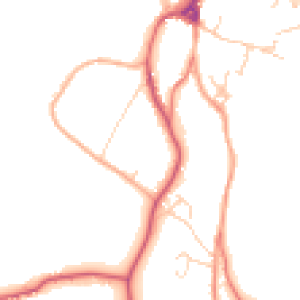 Daytime road noise heatmap for LA23 3EX