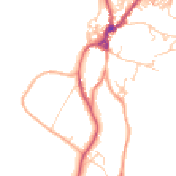 Daytime road noise heatmap for LA23 3EY