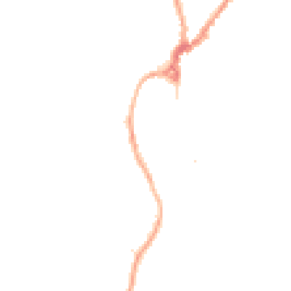 Night-time road noise heatmap for LA23 3EY