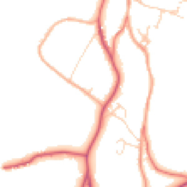 Daytime road noise heatmap for LA23 3HB