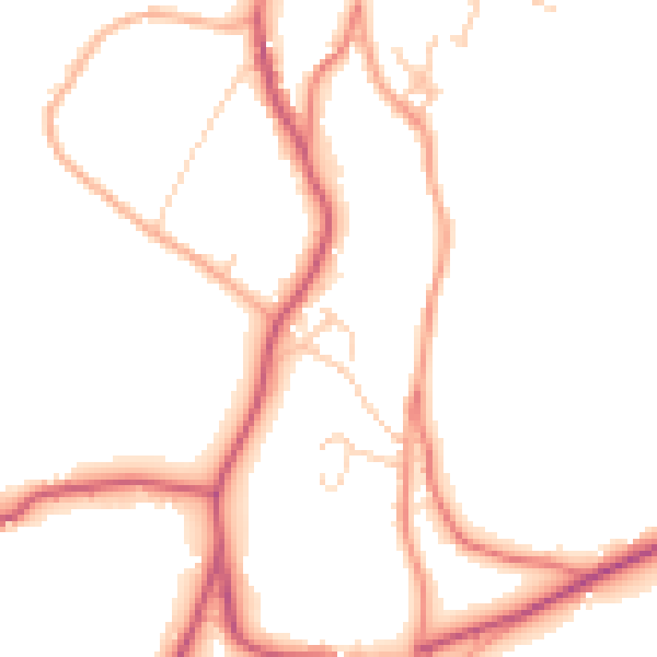 Daytime road noise heatmap for LA23 3HS