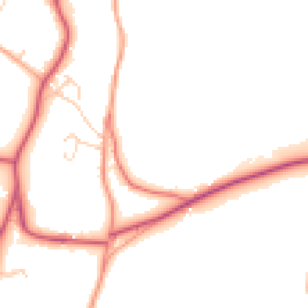 Daytime road noise heatmap for LA23 3HY