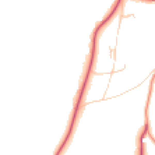 Daytime road noise heatmap for LA23 3LZ