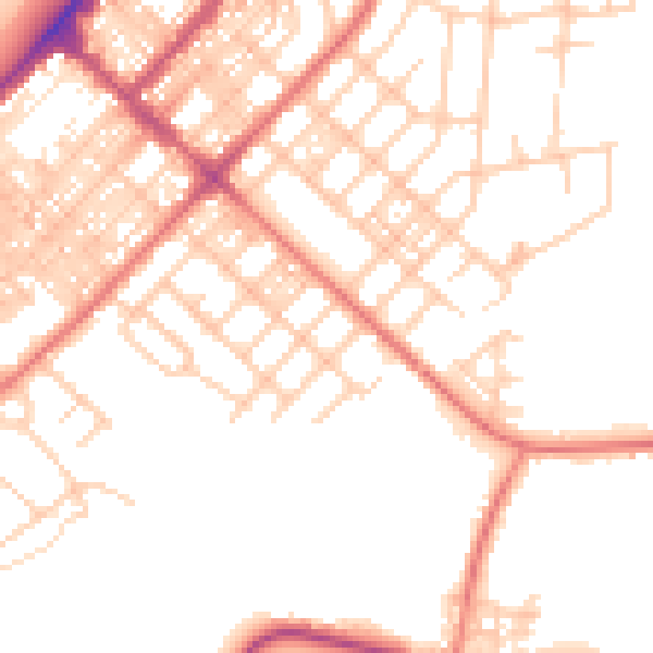 Daytime road noise heatmap for LA3 1AA