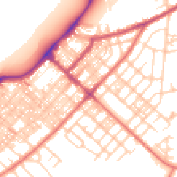 Daytime road noise heatmap for LA3 1AE
